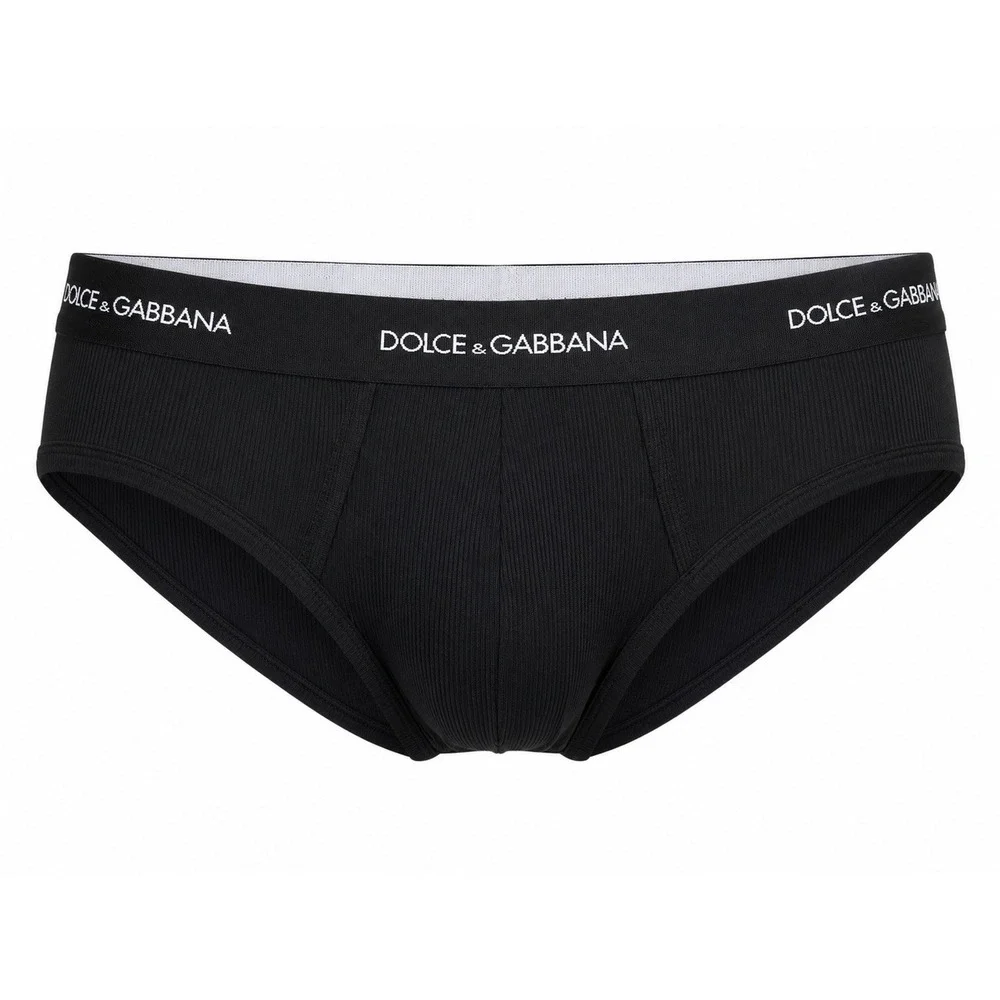 NWOT Mens Dolce & Gabbana Black Logo Waistband Briefs Underwear *Single Pair* S